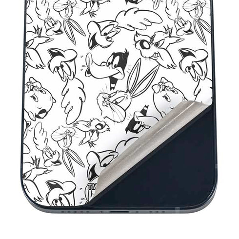 Looney Tunes Looney Squad Black and White Grid iPhone 12 Mini Skin
