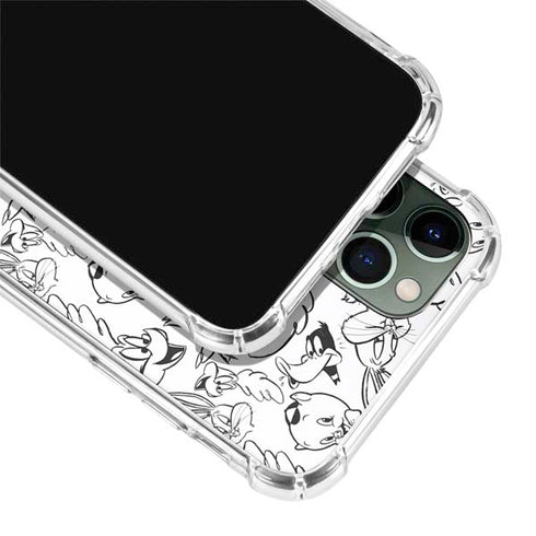 Looney Tunes Looney Squad Black and White Grid iPhone 12 Pro Clear Case