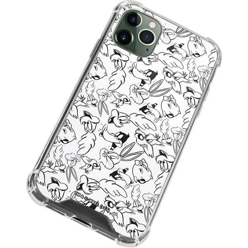 Looney Tunes Looney Squad Black and White Grid iPhone 12 Pro Clear Case