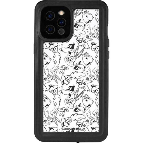 Looney Tunes Looney Squad Black and White Grid iPhone 12 Pro Max Waterproof Case