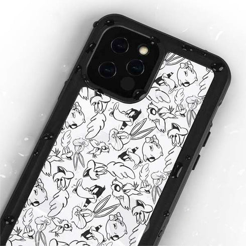Looney Tunes Looney Squad Black and White Grid iPhone 12 Pro Max Waterproof Case