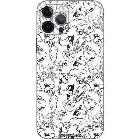 Looney Tunes Looney Squad Black and White Grid iPhone 12 Pro Skin