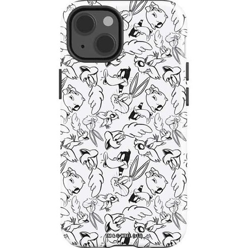 Looney Tunes Looney Squad Black and White Grid iPhone 13 Impact Case