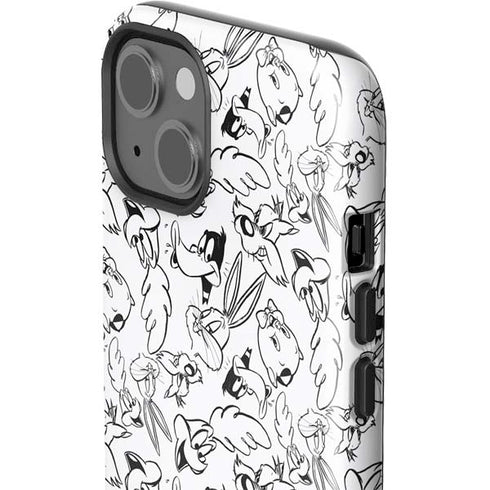 Looney Tunes Looney Squad Black and White Grid iPhone 13 Impact Case