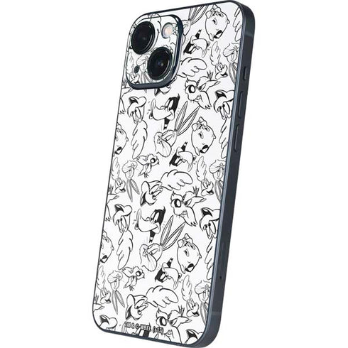 Looney Tunes Looney Squad Black and White Grid iPhone 13 Mini Skin