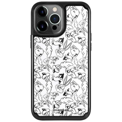 Looney Tunes Looney Squad Black and White Grid iPhone 13 Pro Cargo Case