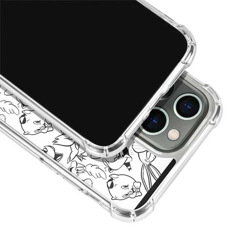 Looney Tunes Looney Squad Black and White Grid iPhone 13 Pro Clear Case