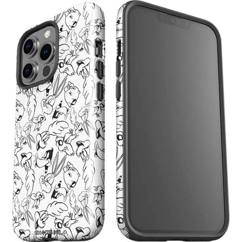 Looney Tunes Looney Squad Black and White Grid iPhone 13 Pro Impact Case