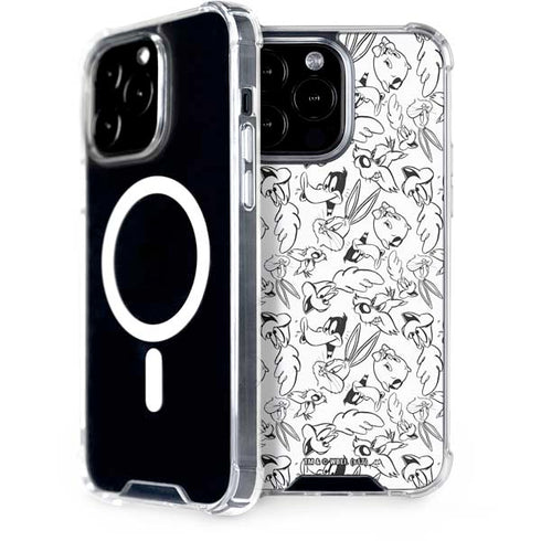 Looney Tunes Looney Squad Black and White Grid iPhone 13 Pro Max MagSafe Case