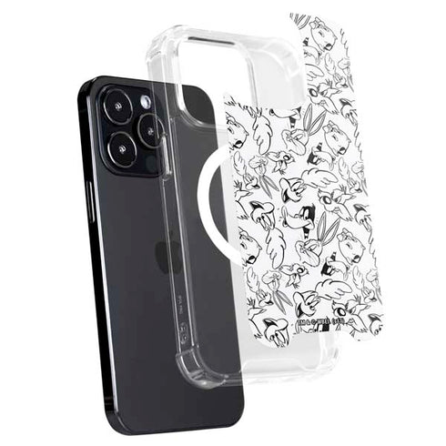 Looney Tunes Looney Squad Black and White Grid iPhone 13 Pro Max MagSafe Case