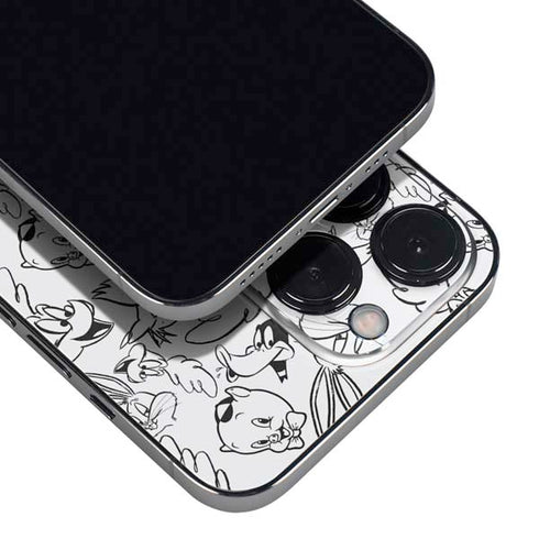 Looney Tunes Looney Squad Black and White Grid iPhone 13 Pro Skin
