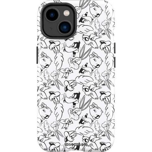 Looney Tunes Looney Squad Black and White Grid iPhone 14 Plus Impact Case