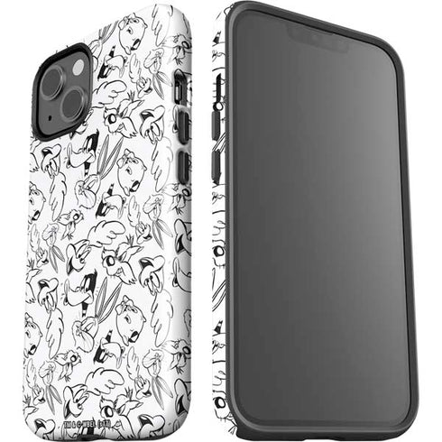 Looney Tunes Looney Squad Black and White Grid iPhone 15 Plus Impact Case