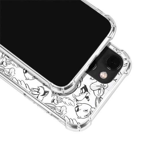 Looney Tunes Looney Squad Black and White Grid iPhone 14 Plus Clear Case