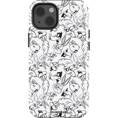 Looney Tunes Looney Squad Black and White Grid iPhone 15 Impact Case