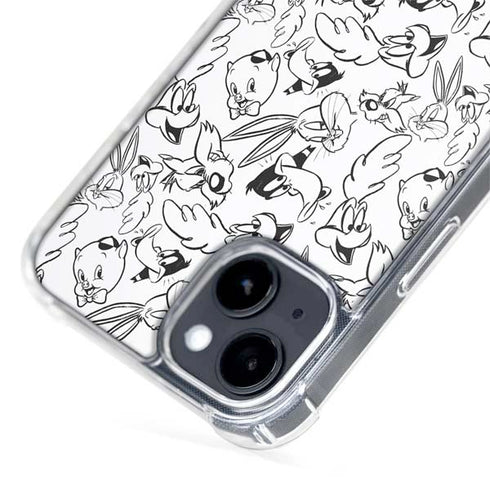 Looney Tunes Looney Squad Black and White Grid iPhone 14 Plus MagSafe Case