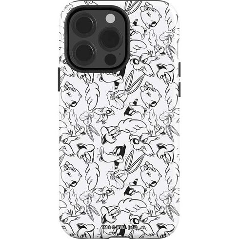 Looney Tunes Looney Squad Black and White Grid iPhone 14 Pro Impact Case