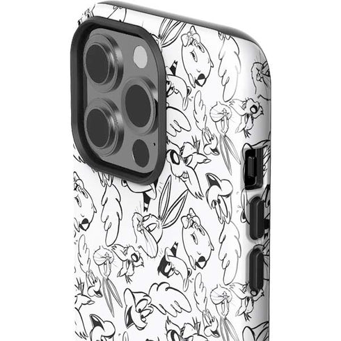 Looney Tunes Looney Squad Black and White Grid iPhone 14 Pro Impact Case