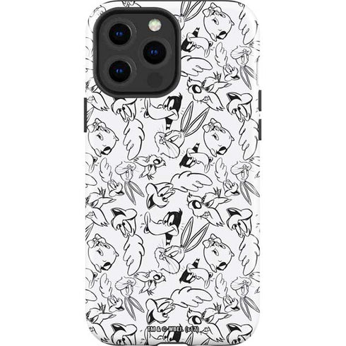 Looney Tunes Looney Squad Black and White Grid iPhone 15 Pro Max Impact Case