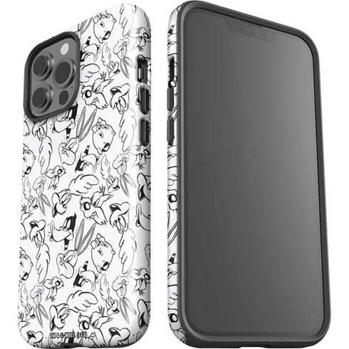 Looney Tunes Looney Squad Black and White Grid iPhone 15 Pro Max Impact Case