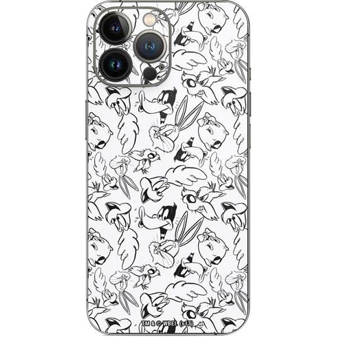 Looney Tunes Looney Squad Black and White Grid iPhone 14 Pro Max Skin