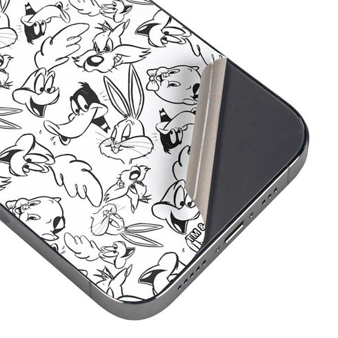 Looney Tunes Looney Squad Black and White Grid iPhone 14 Pro Max Skin