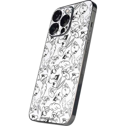 Looney Tunes Looney Squad Black and White Grid iPhone 15 Pro Skin