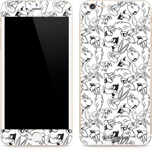 Looney Tunes Looney Squad Black and White Grid iPhone 6/6s Plus Skin