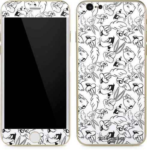 Looney Tunes Looney Squad Black and White Grid iPhone 6/6s Skin