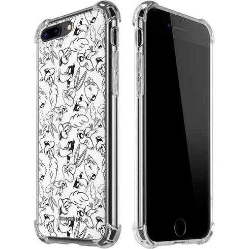 Looney Tunes Looney Squad Black and White Grid iPhone 7/8 Plus Clear Case