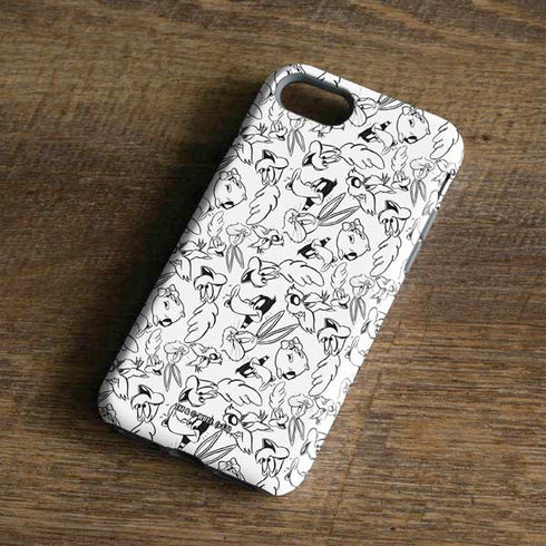 Looney Tunes Looney Squad Black and White Grid iPhone 7 Pro Case