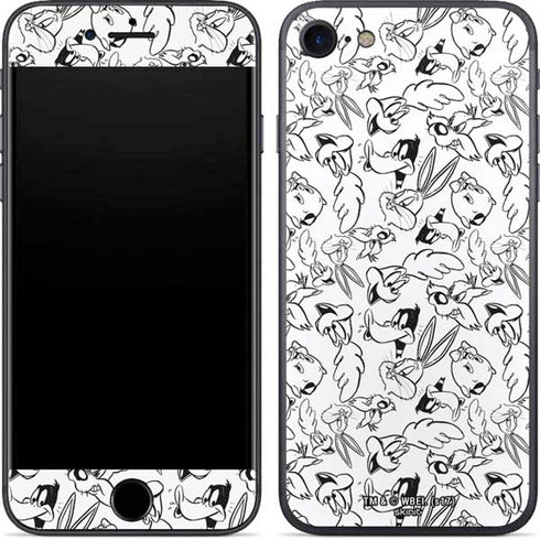 Looney Tunes Looney Squad Black and White Grid iPhone 7 Skin