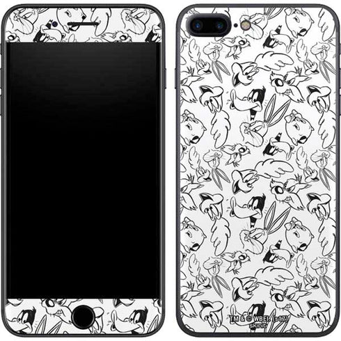 Looney Tunes Looney Squad Black and White Grid iPhone 8 Plus Skin