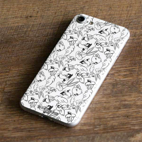 Looney Tunes Looney Squad Black and White Grid iPhone 8 Skin