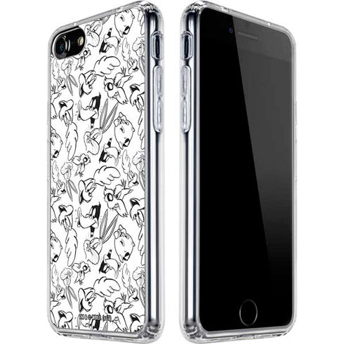 Looney Tunes Looney Squad Black and White Grid iPhone SE (2nd & 3rd Gen) Clear Case