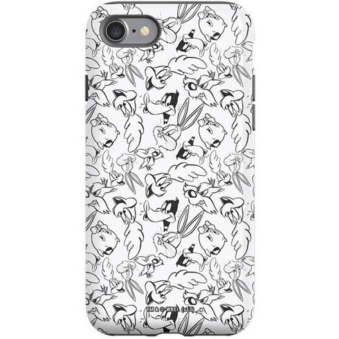 Looney Tunes Looney Squad Black and White Grid iPhone SE (2nd & 3rd Gen) Pro Case