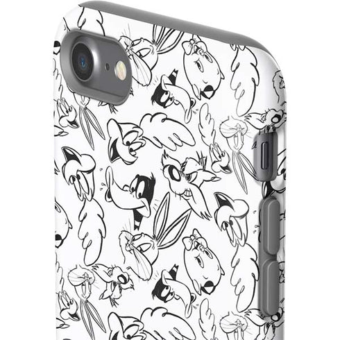Looney Tunes Looney Squad Black and White Grid iPhone SE (2nd & 3rd Gen) Pro Case