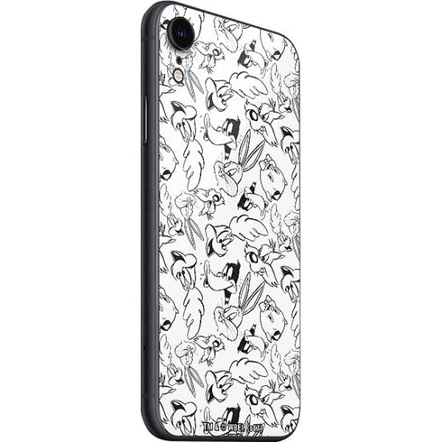 Looney Tunes Looney Squad Black and White Grid iPhone SE (2nd & 3rd Gen) Skin