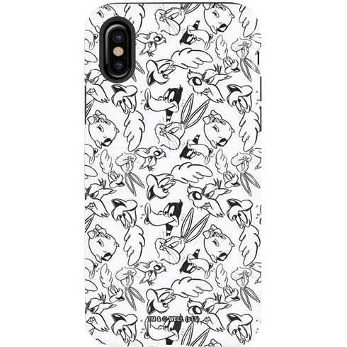 Looney Tunes Looney Squad Black and White Grid iPhone X Pro Case