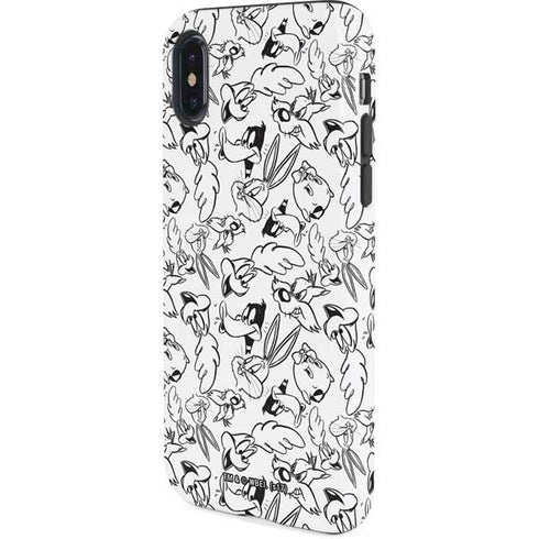 Looney Tunes Looney Squad Black and White Grid iPhone X Pro Case