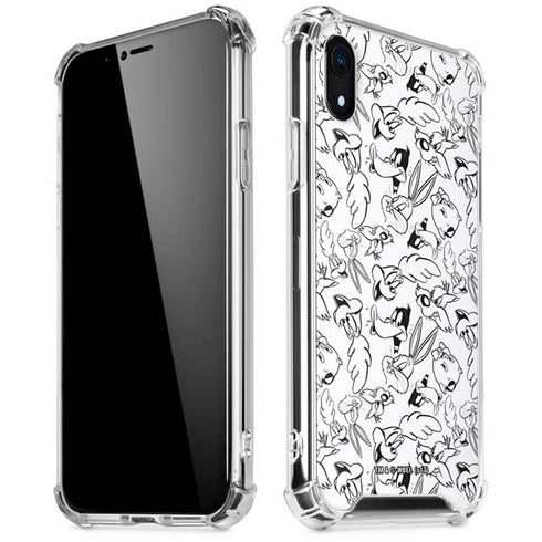 Looney Tunes Looney Squad Black and White Grid iPhone XR Clear Case