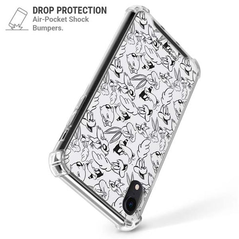 Looney Tunes Looney Squad Black and White Grid iPhone XR Clear Case