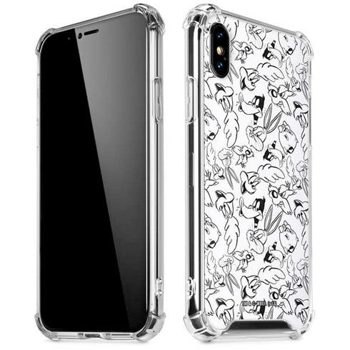 Looney Tunes Looney Squad Black and White Grid iPhone XS Max Clear Case