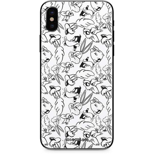 Looney Tunes Looney Squad Black and White Grid iPhone XS Max Skin