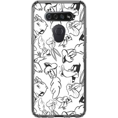 Looney Tunes Looney Squad Black and White Grid LG K51/Q51 Clear Case