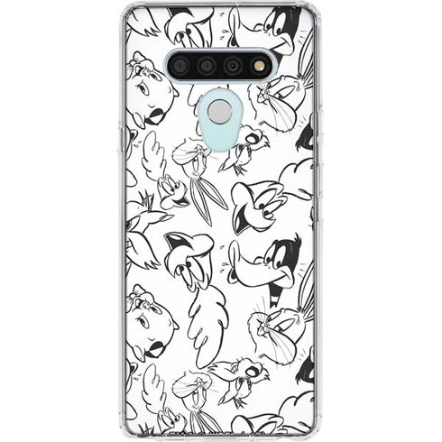 Looney Tunes Looney Squad Black and White Grid LG Stylo 6 Clear Case