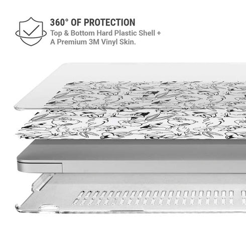 Looney Tunes Looney Squad Black and White Grid MacBook Air 15in (2023-2025) Case plus Skin