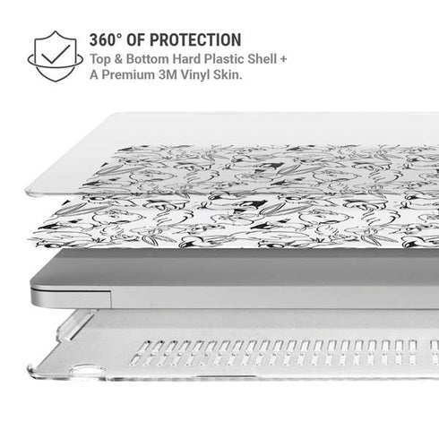 Looney Tunes Looney Squad Black and White Grid MacBook Pro 16in (2019-20) Case plus Skin