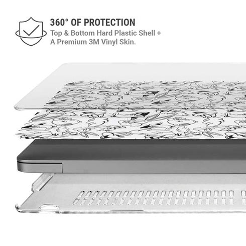 Looney Tunes Looney Squad Black and White Grid MacBook Pro 16in (2021-25) Case plus Skin