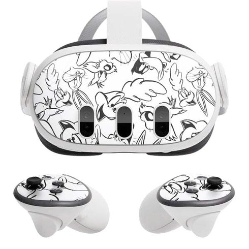 Looney Tunes Looney Squad Black and White Grid Meta Quest 3 Skin